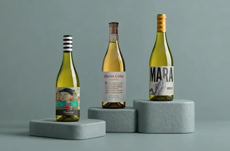 Botellas de vino de la bodega Martín Códax