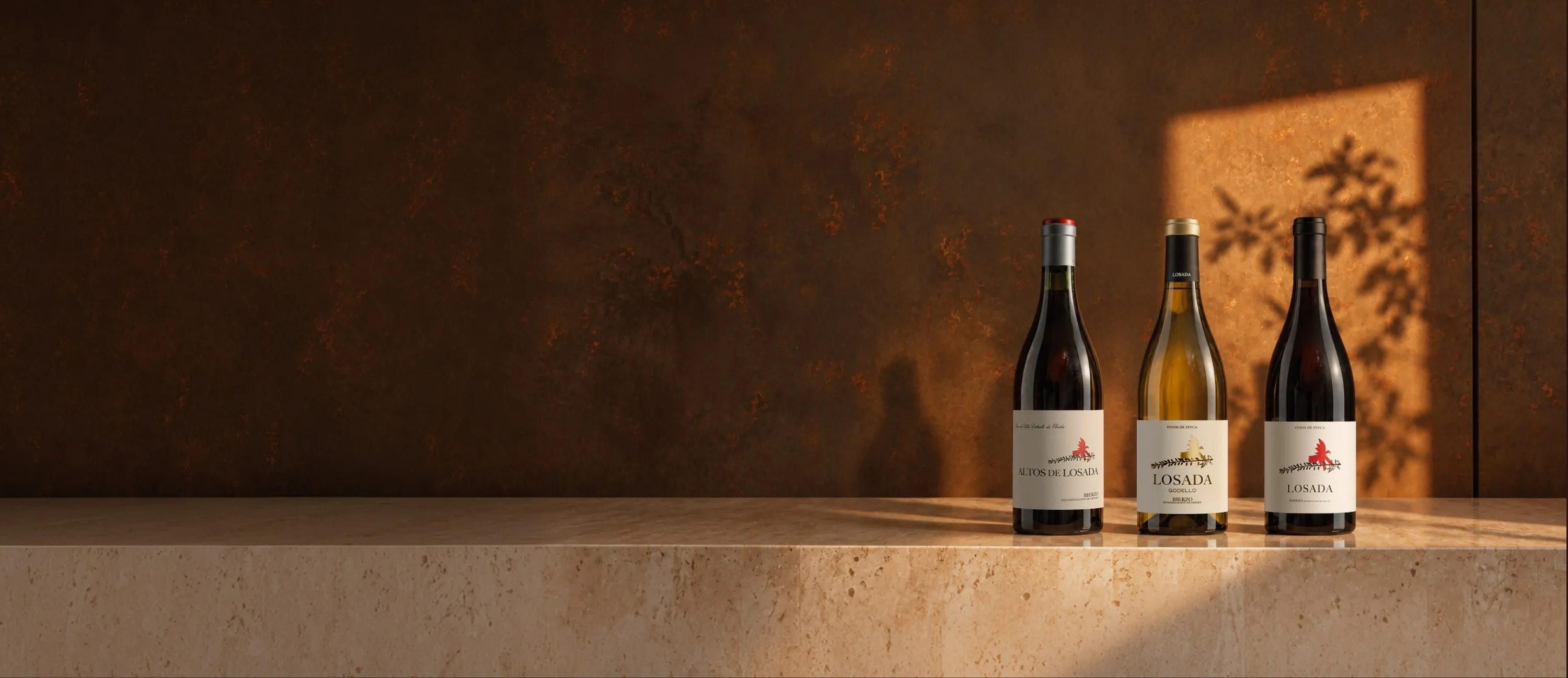 Botellas de vino de la bodega Losada