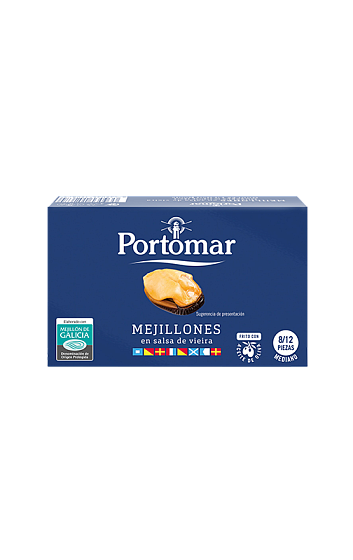 Producto: Mejillones en Salsa de Vieira 'Portomar' 8/12 piezas