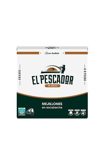 Producto: Mejillón en Escabeche 'El Pescador' 6/8 Piezas