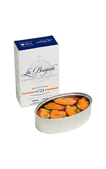 Producto: Mejillones en Escabeche Fritos 8/12 Piezas 'La Brújula' 