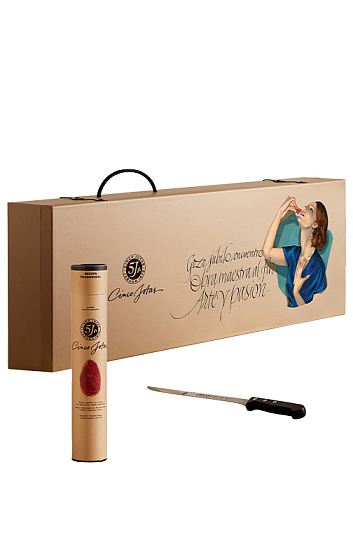 Producto: Maletín Jamón 6-7 kg con Media Caña de Lomo Tradicional Cinco Jotas y Cuchillo Arcos