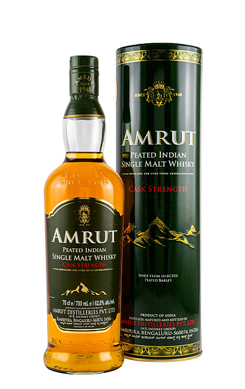 Producto: Amrut Peated Indian Cask Strength Single Malt Whisky con estuche
