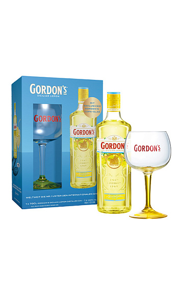 Gordon's Sicilian Lemon Gin Geschenkset mit Ballonglas