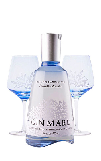 Producto: Pack Gin Mare con 2 copas serigrafiadas