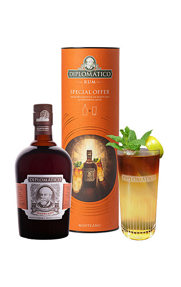 Producto: Estuche Ron Diplomático Mantuano con Vaso Highball (x1)