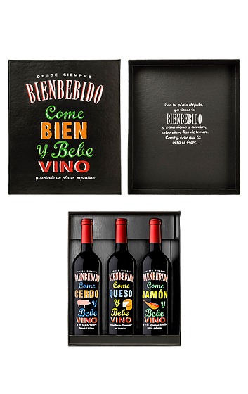 Producto: Bienbebidos con estuche (x3): Jamón 2017 + Queso 2017 + Cerdo 2012