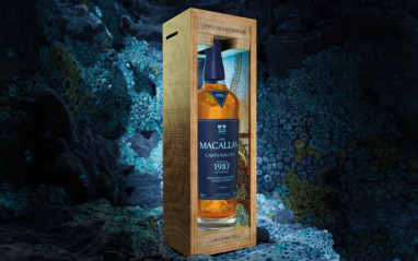 Botella y estuche de The Macallan Carta Nautica 1987