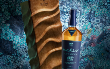 Botella y estuche de The Macallan Carta Nautica 1987