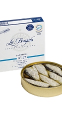 Producto: Sardinas en Aceite de Oliva Ahumado 10/15 Piezas 'La Brújula'