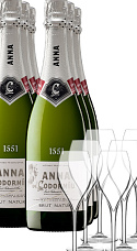 Producto: Pack 'Anna de Codorníu Brut Nature' (x6) con 6 Copas