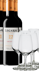 Producto: Legaris Crianza 2022 (x4) con Copas (x6)