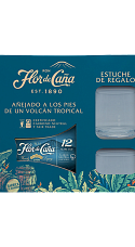 Producto: Estuche Flor de Caña Centenario 12 Años con Vasos de Regalo (x2)