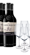 Producto: Estuche Ramón Bilbao Reserva 2018 (x4) con 4 Copas