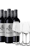 Producto: Juan Gil Etiqueta Plata 12 meses 2023 (x6) con Copas (x6)